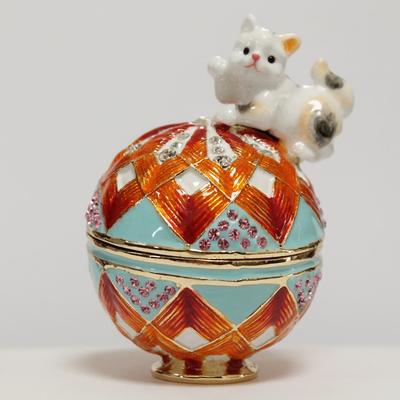 Pierce Ball und Katze Schmuckschatulle Funkelnde Katzenfigur Kätzchen Katze Accessoires EX543-1