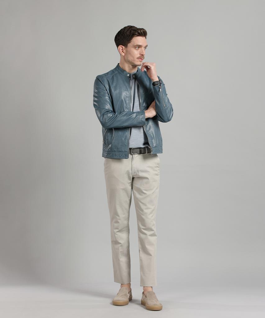 PANICALE Beige Twill Cotton Dyed Slim Fit Chino Pants