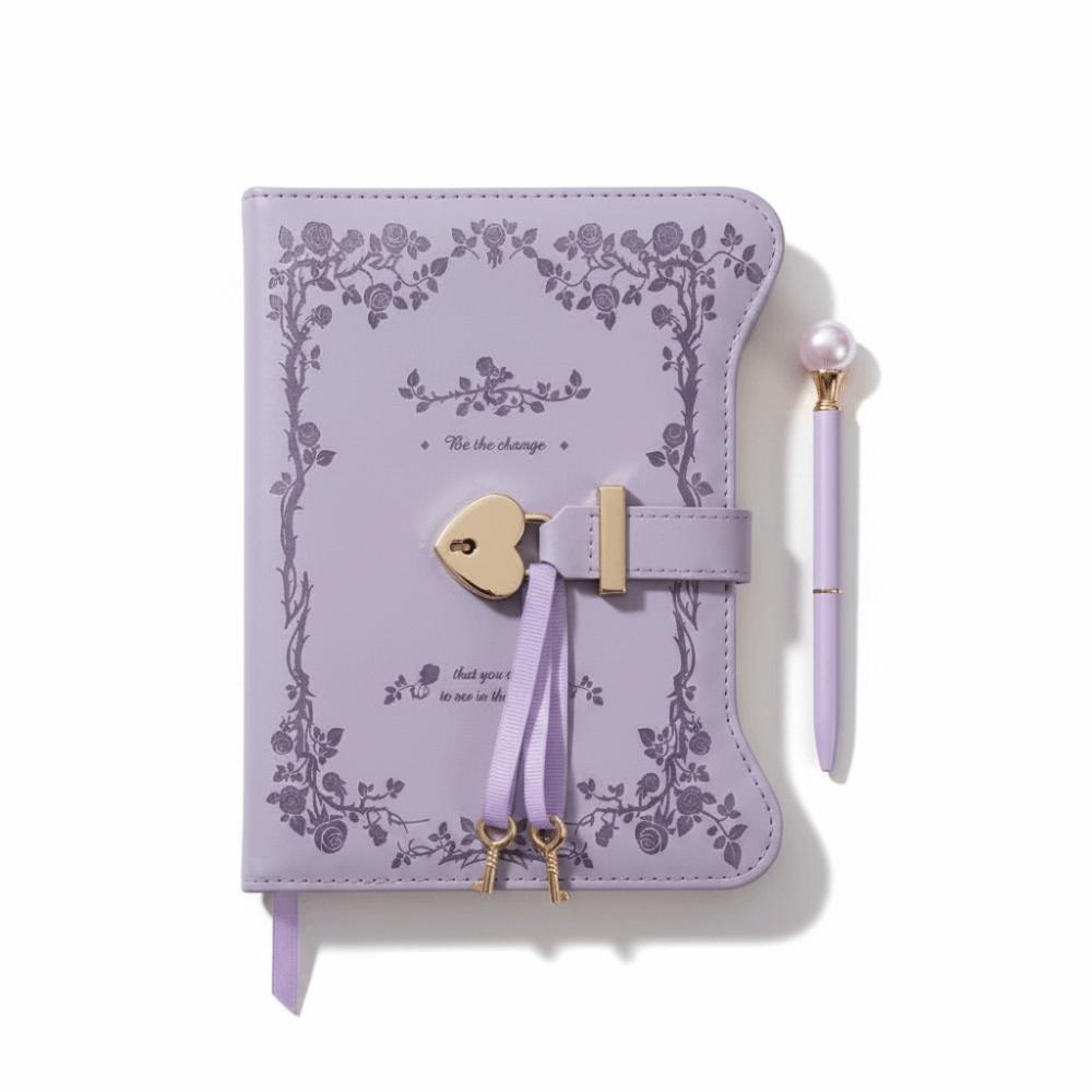 360 Pages Love Lock Keys Notebook B6 Handheld Ledger With Pen Privacy Diary Notebook Student фиолетовый