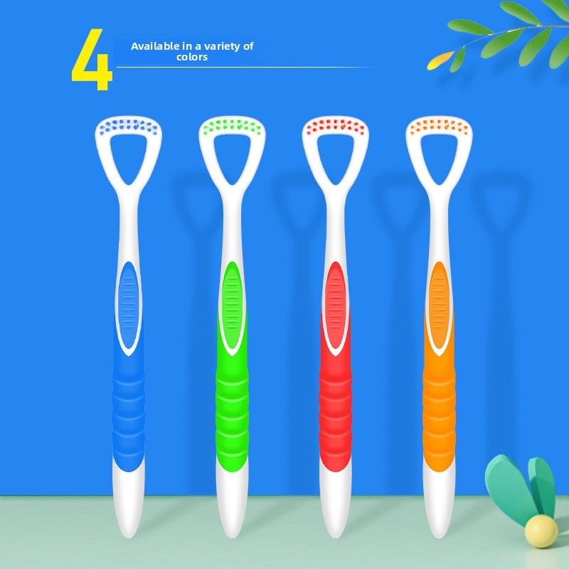 Tongue Coating Cleaner with Bristled Hard Scraper for Scraping The Tongue. Single Unit, Self-contained, Plastic Packaging for Scraping The Tongue.