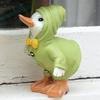 Hand-crafted Duck Statue Artistic Resin Adding Vitality Raincoat Duck Figurine Garden Supplies