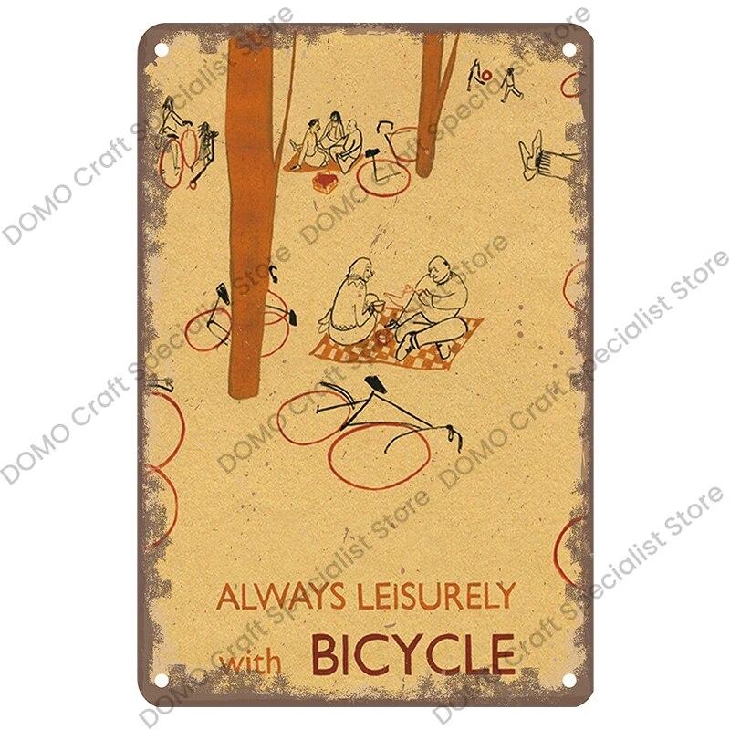 Hisun Tin Sign Vintage Bicycle Poster Metal Signs Plaque Retro Bike Cyclocross Metal Plate Tin Sign Garage House Wall Decor Xcm
