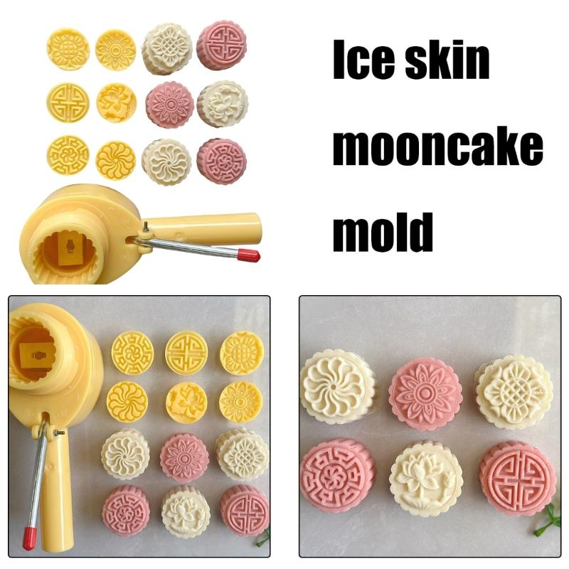 Keksstempel, Mondkuchenformen mit Blumenmuster, Handdruck-Mondkuchenmaker, Backwerkzeug für das Mittherbstfest