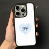 Blue Wave Point Love Bow Is Suitable for Apple 17 Large Hole Photo Frame Epoxy iPhone14/15 Mobile Phone Case 13pro.