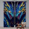 2Pcs Dragon Printed Curtains Stylish And Elegant Window Drapes For Bedroom Office Kitchen Living Room And Study Perfect Home