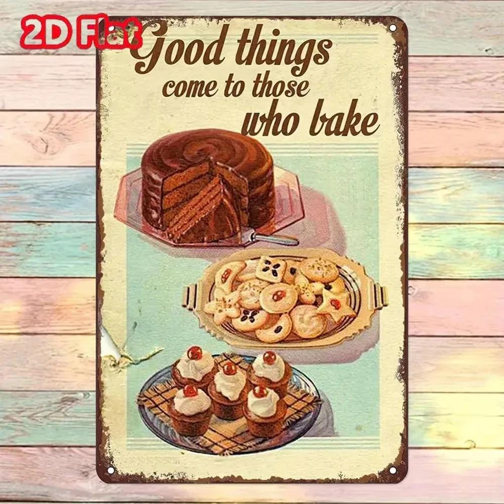 BakeTimeless™ Timeless Appeal Retro Metal Baking Sign - Ideal Gift for Bakers with Vintage Charm, Chic Wall Art for Home Bars
