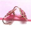 Purple Gold-Plated Rose Gold Inlaid Zircon Rhombus Earrings, Simple And Fashionable Personalized Light Luxury Colored Gold Earrings.