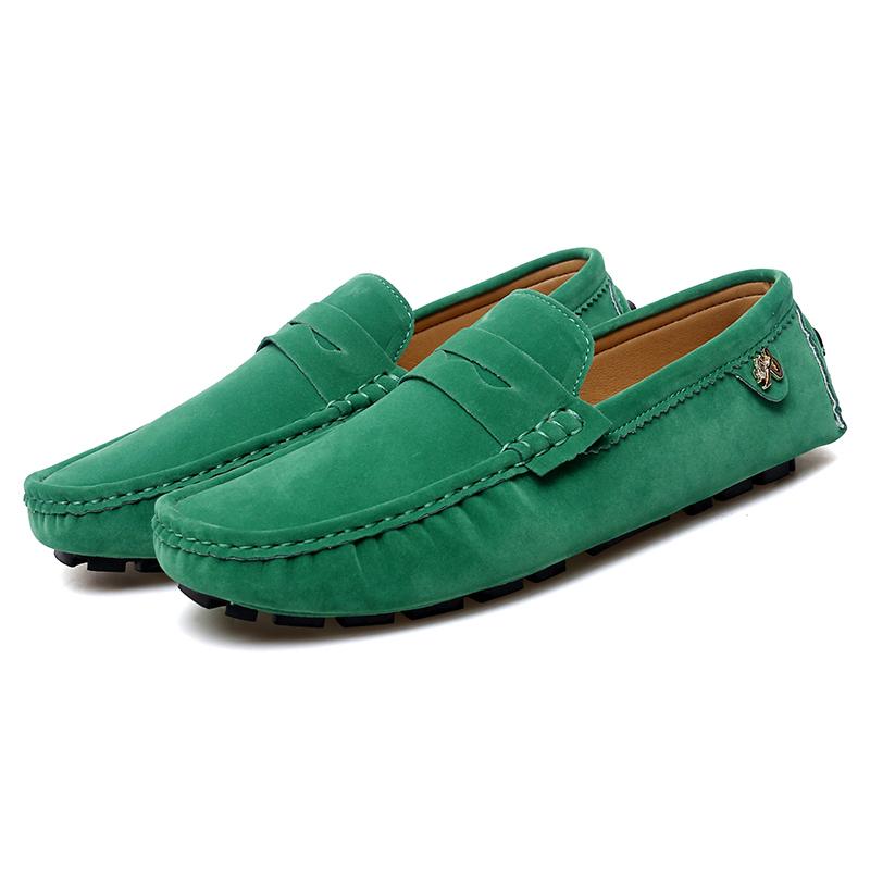 Comfortable Slip-on Driving Shoes Classic Suede Leather Men's Loafers Soft Bottom Male Moccasins Handmade Color Dress Flats