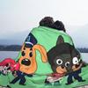 Sheriff Labrador Police Cartoon Flannel Throw Blankets Children TV Series Blankets Home Lightweight Thin Rug Piece Multifunction
