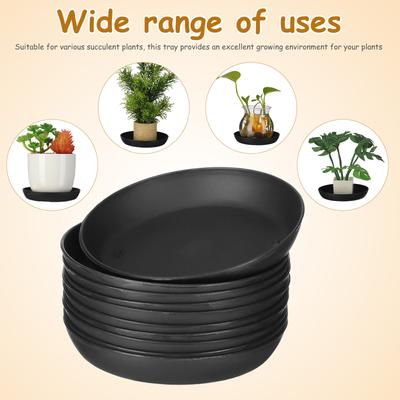 10Pcs Round Plastic Pot Bases Succulent Drip Trays Waterproof Flowerpot Plates Indoor Garden Plant Water Catcher