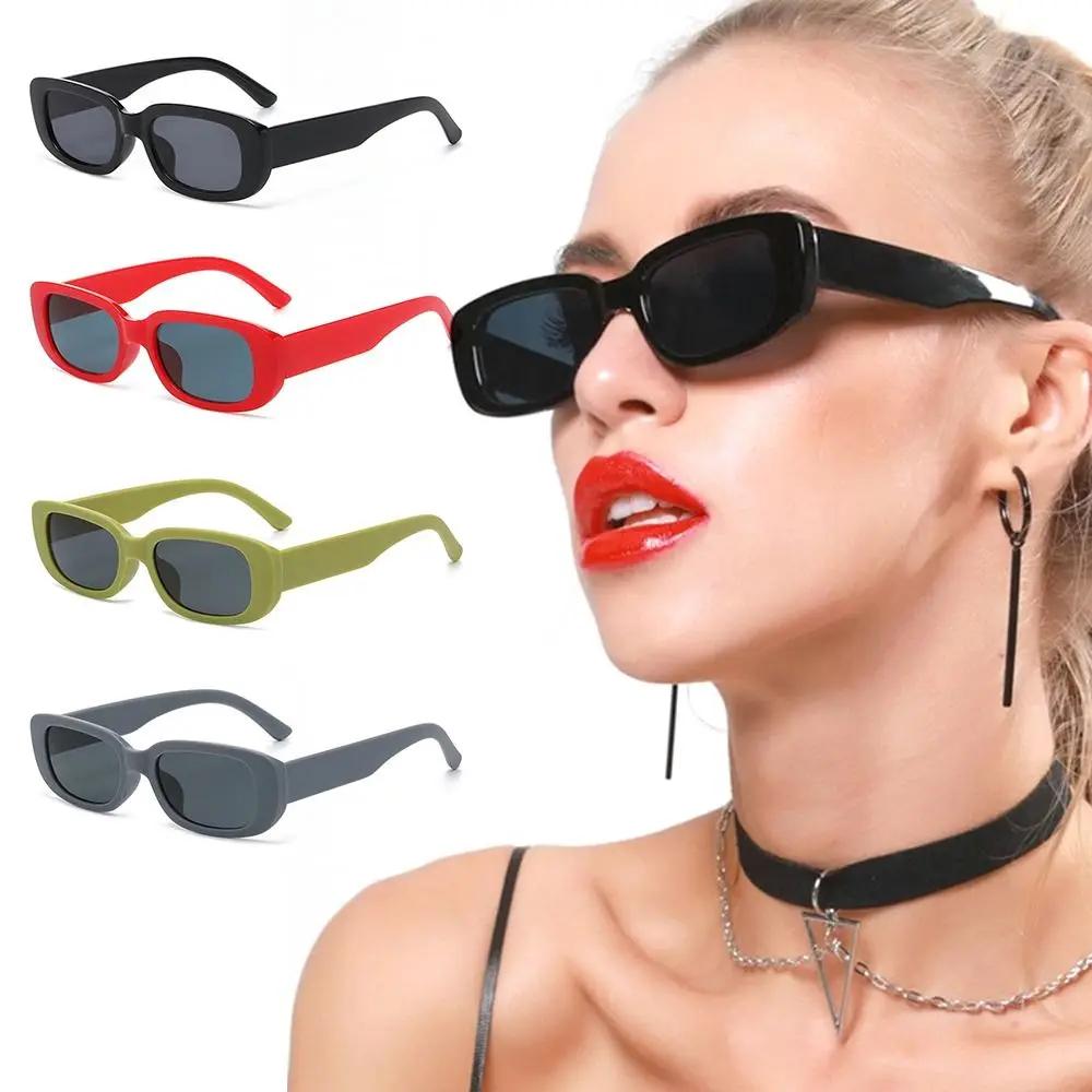 Trendy Rectangle Sunglasses Narrow Square Frame Y2K Sun Glasses Candy Color UV400 Protection Women Men Shades 90s Vintage Glasses