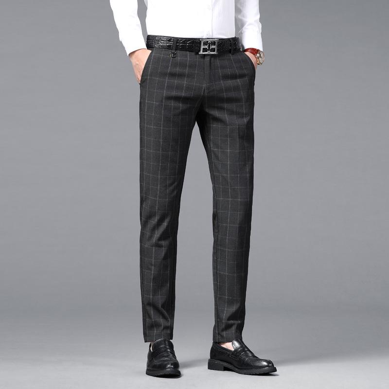 2023 Herren Slim Fit Kariert Eisseide Frühling-Sommer Freizeit Hose