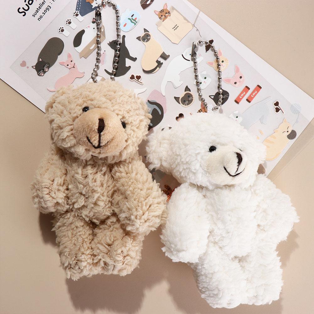 Soft Christmas Bear Doll Bear Scarf Flower Christmas Bear Plush Pendant Couple