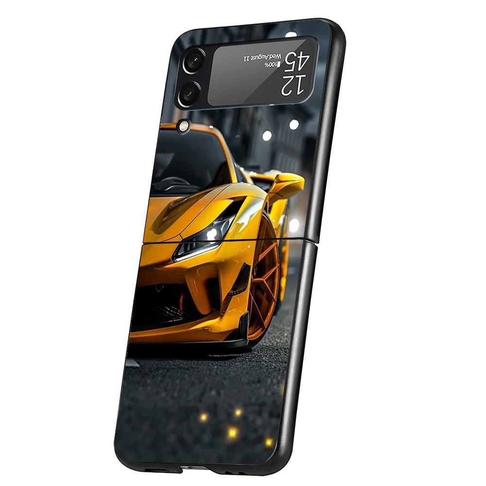 Cool Male Men Sports Cars Cover Phone Case For Samsung Galaxy Z Flip 7 6 5 4 3 5G Flip7 Flip6 Flip5 Flip4 Flip3 Black Fundas She