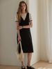 B Muse Mansion V-Neck Layered Dress - Black