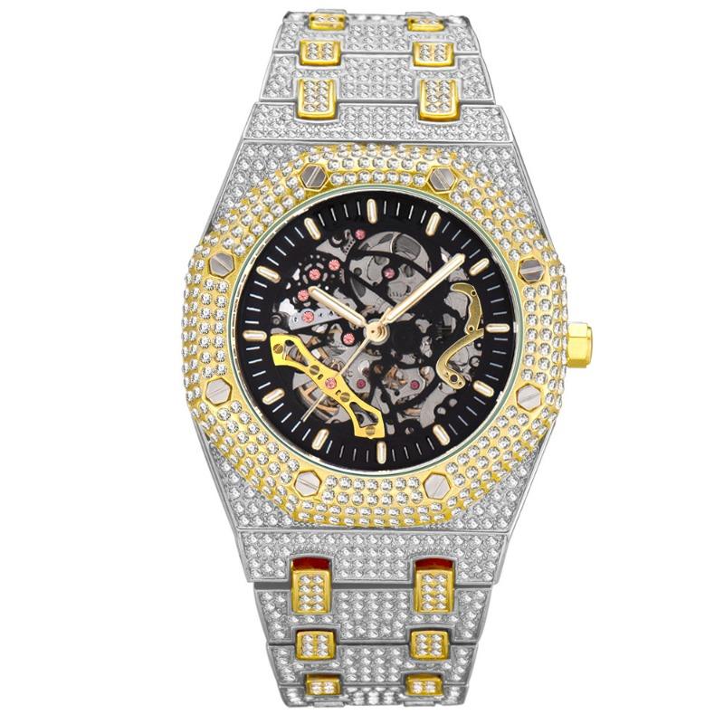 MISSFOX Watch, Popular In Europe and America, Full of Diamonds and Hollowed Out Mechanical Watches, Waterproof Luminous Stainless Steel Men's Watches