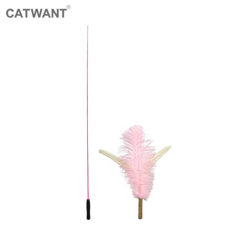 

Игрушки для питомцев Трезубец Перо Длинная Дразнилка для Кошек Перо Серии Му Тяньмяо Сменная Головка Товары для Питомцев Оригинальные Товары Trigeminal powder ostrich hair cat stick