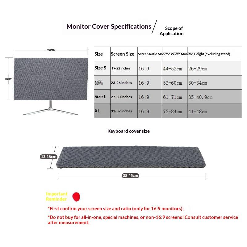 Elastic Dust Cover for 27-30 Inch Monitors Perfect for Home Office Protection