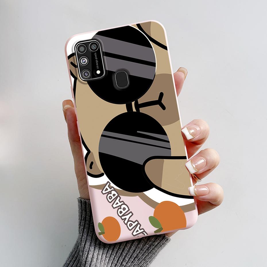 Silicone Case For Samsung M31 M 31 Cover Cute Rabbit Panda Shockproof Phone Case For Samsung Galaxy M31s M31 s M315F M317F Etui