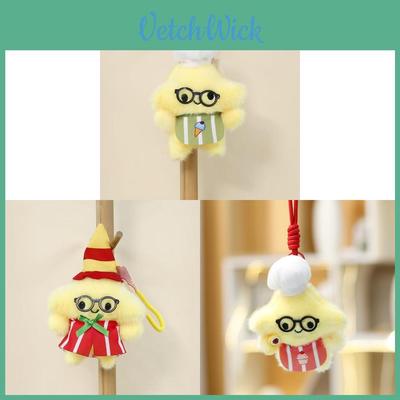 Plush Star Shape Keychain With Embroidered Details For Girls And Backpack Decor