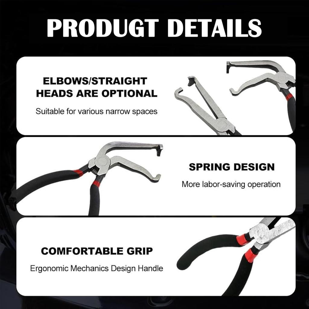 2Pcs Electrical Disconnect Pliers, Electrical Connector Pliers for Cars, Fuel Line Petrol Clip Pipe Plier, Automotive Hose Disconnect Tools for Push