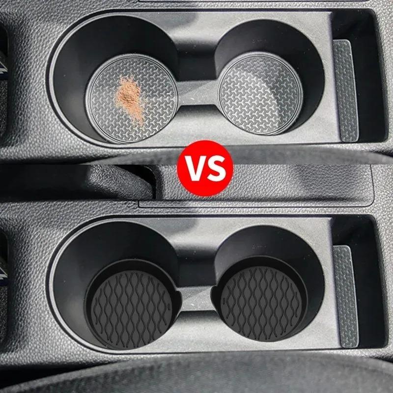 1/2 Auto Untersetzer Rutschfeste Silikonmatte für Auto Wasserbecher Auto Innenraum Rutschfestes Becherpad Getränkehaltermatte Dekorationszubehör