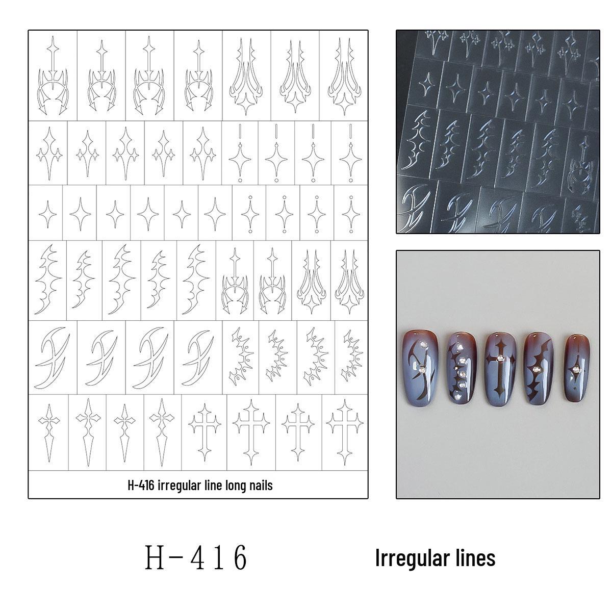 Clear Starburst Nail Art Stickers with Irregular Spray Paint Lines