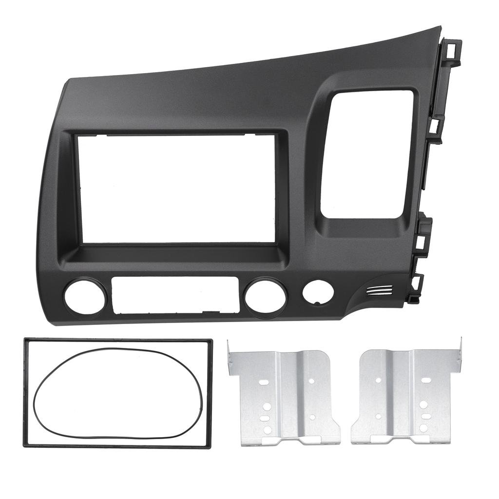 2Din Stereo Radio Fascia DVD Audio Navigation Panel Frame Gray for Honda Civic 2006?2011 RHD