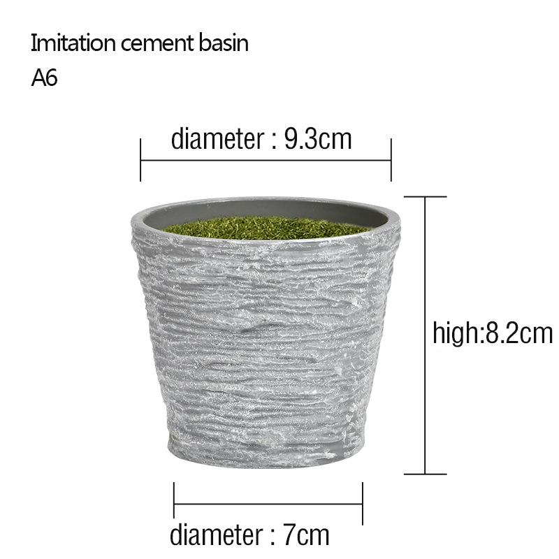 

Creative Fake Flower Artificial Flower Potted Flower Pot with Foam Plastic Plant Pot Imitation Cement Basin DIY Accessories