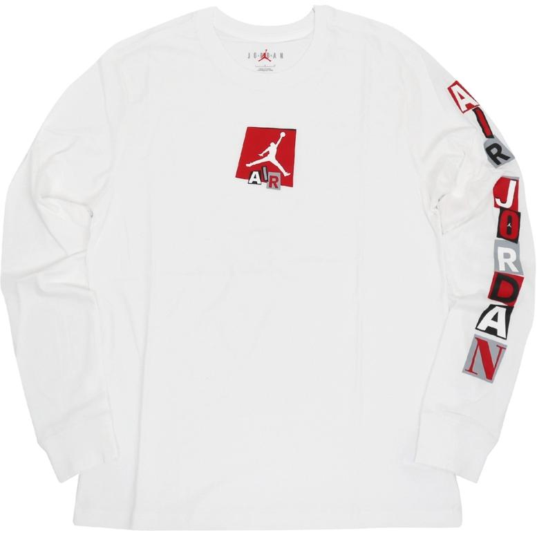 Jordan Round Neck Pullover Regular Fit Long Sleeve T-Shirt Men Tops White FD7018-100