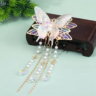 Süßer Schmetterling Strass Damen Haarspange Exquisites Haarschmuckstück Pferdeschwanz Kralle Lolita Jk Accessoire Mode Mädchen Haarspange