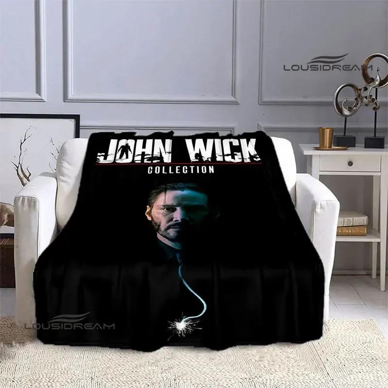 Movie John Wick printed Blankets Picnic blanket Flange Warm blanket Home travel blankets bed linings birthday gift