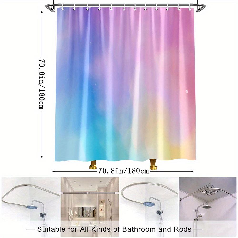 1Pc Vibrant Artistic Shower Curtain With Colorful Gradient Design For A Refreshing Bathroom Decor, Made Of Polyester Fabric,