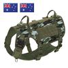 Military Tactical Big Dog Harness Vest Durable Nylon Dog Training Harnesses with Flags Adjustable for Large Dogs German Shepherd