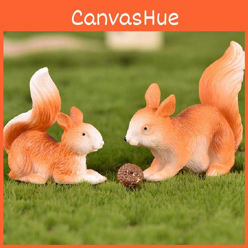 Cute Miniature Garden Ornament Resin Squirrel And Acorn Fairy Garden Decor