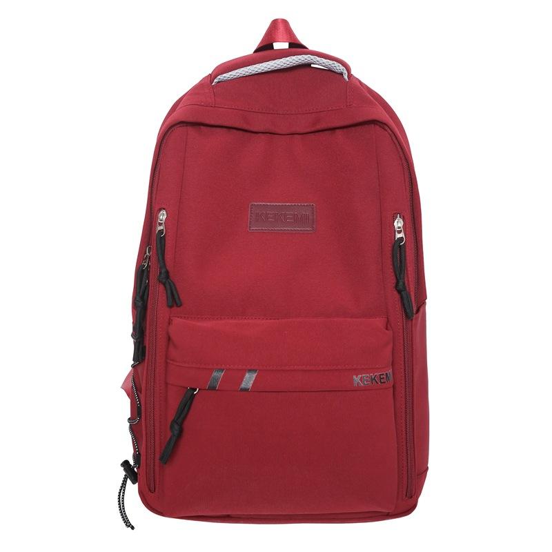 Simple Commuting Large Capacity Solid Color Junior High School High School Student Schoolbag Literary and Artistic Fan Versatile Backpack