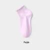 10A Antibacterial & Deodorant Women's Summer Thin Cotton Socks with Lace Ruffle - Solid Color, Breathable, Short Length