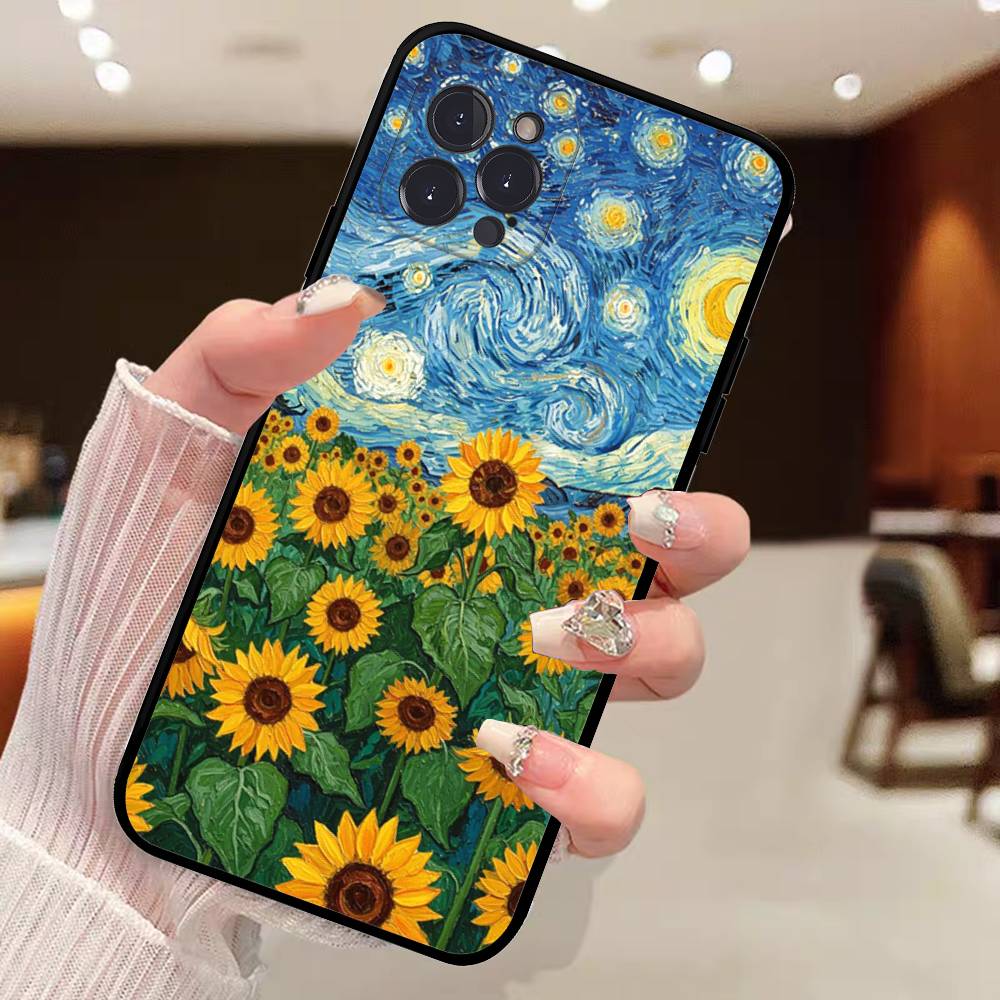 

Vincent Van Gogh Oil INS Phone Case For iPhone 17 16 15 14 11 12 13 Pro Max Plus Mini Soft Back Cover iPhone 12pro max