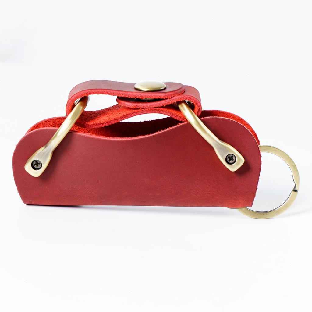 Genuine Leather Smart Key Wallet Holder Organizer Keys Clip Folder EDC Outdoor Portable Household Key Pocket Tools with Keyring