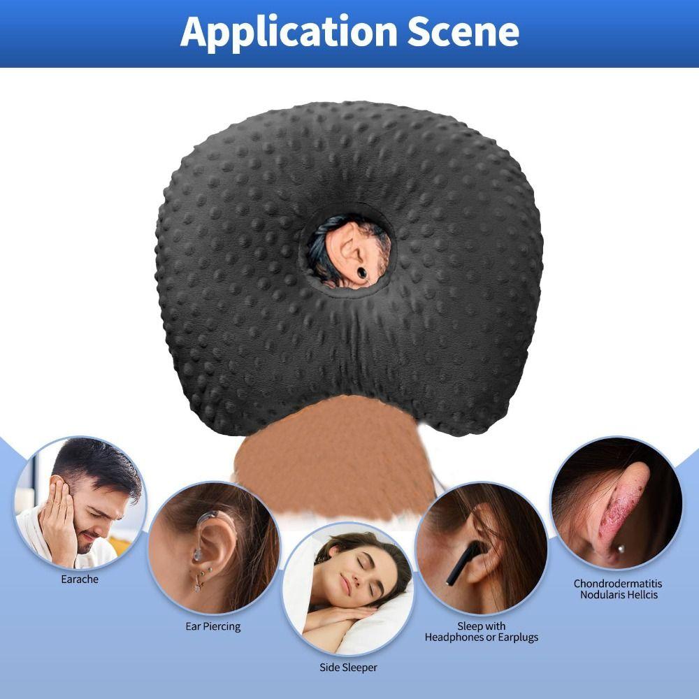 Ergonomic Curved Side Sleeping Pillow Breathable Earring Pillow  for Ear Pain Relief