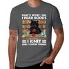 That What I Do I Read Books I Knit  Funny Cat Knitting Tshirt Soft Touch Basic Cotton Tshirt