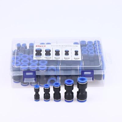 80Pcs/Box Reliable Quick Connect Fittings Straight Push Connectors Designed For Strong Connections In Various Tubes
