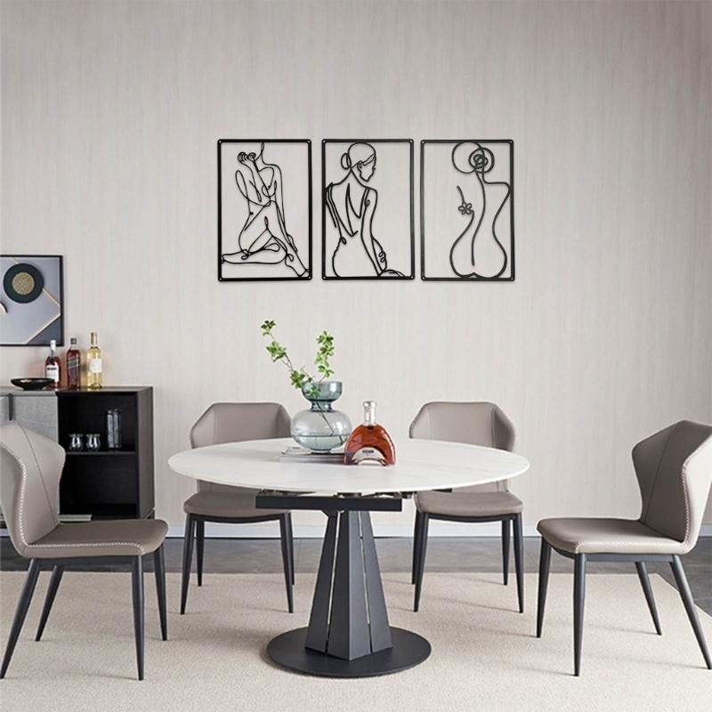 Abstract Women Portrait Metal Wall Art, Durable Wall Decor 3D Artwork Home Ornament Housewarmings Gift for Study Room