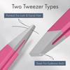 Tweezers for Women Facial Hair, Slant & Pointed Tweezers for Eyebrows, Ingrown Hair, Splinter Removal, 2 Pack Tweezer Set, Professional Stainless