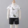 Summer New Baby Boy Dinosaur Pattern Short Sleeve+Korean Handsome Shorts 2pcs Sets