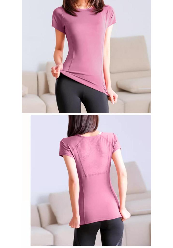 Women's Quick-Dry Slim Fit Sports T-Shirt for Running, Yoga, Pilates, and Fitness