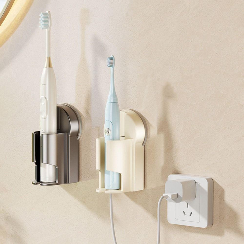 3Pcs Space Saving Toothbrush Storage Base Wall Mounted Toothbrush Stand Dormitory