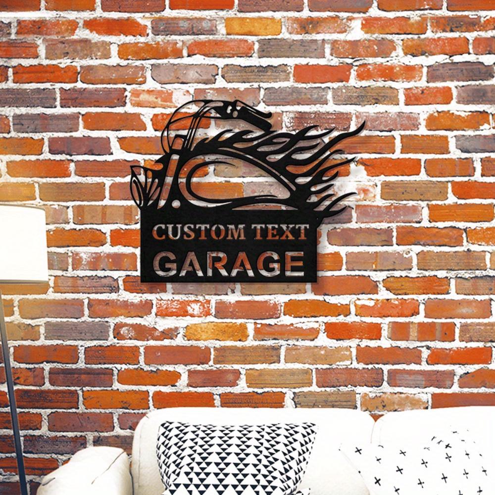 Personalizable Metal Wall Art Garage Decor Biker Gift Workshop Sign Custom Sculpture