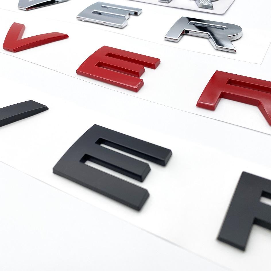 Krom Silver Svart Bokstäver Emblem Bilstyling Tillbehör Eftermontering Motorhuv Baklucka Märke Klistermärke För Range Rover Sport Evoque