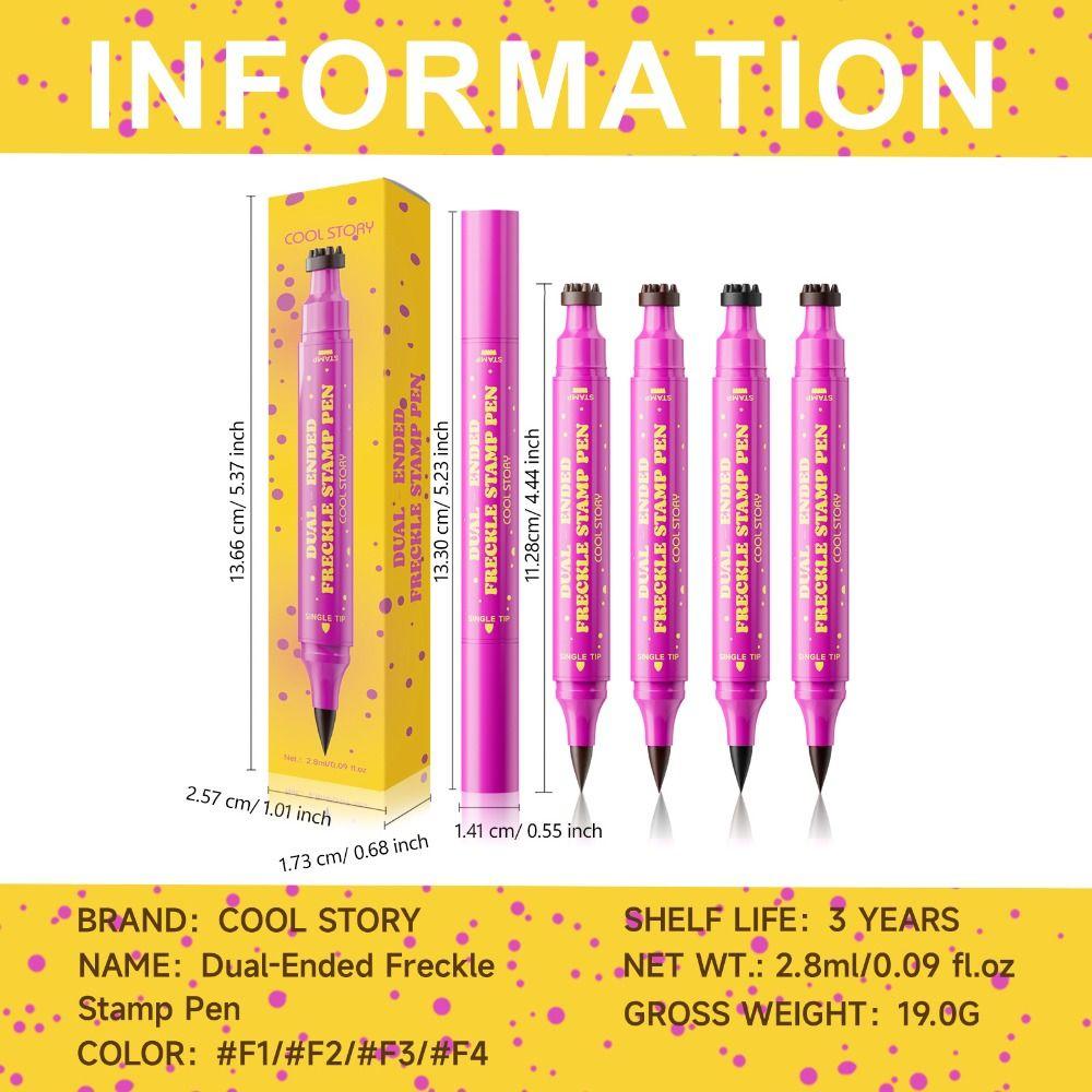 Dual-Ended Freckle Makeup Pencil Smudge-proof Freckle Pen High Quality Faux Freckle Stamp
